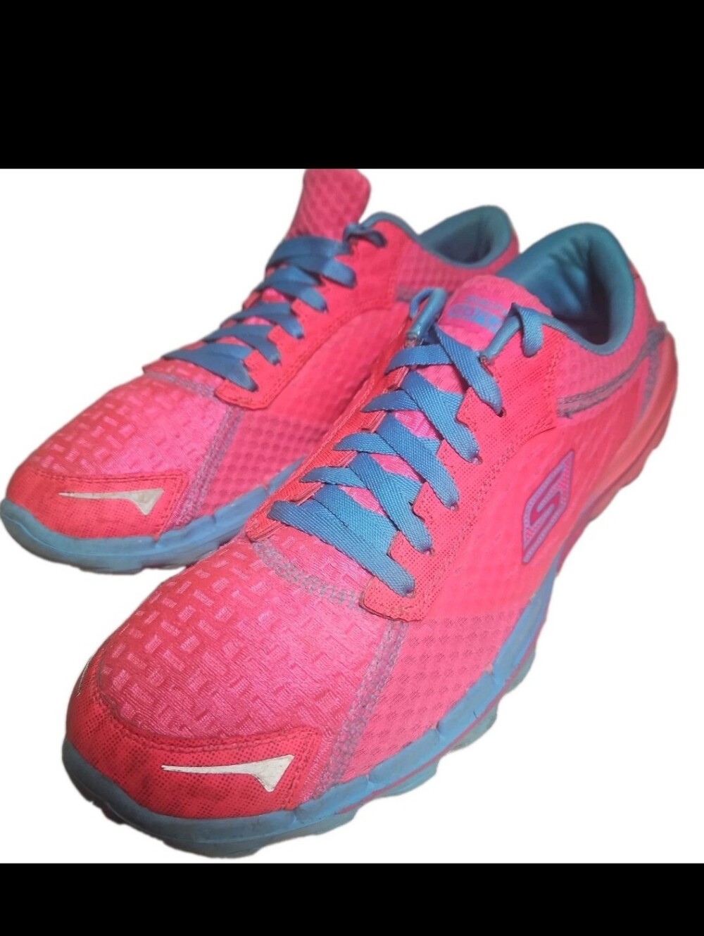 Skechers GoRun Women 10 Pink Orange Running Shoe 11890 Memory Foam Sneaker[7D